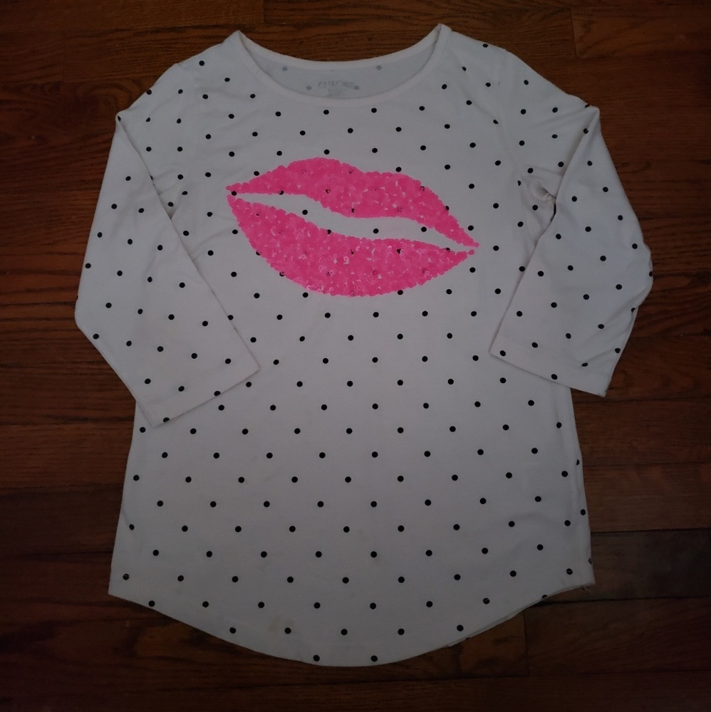 Cherokee Polka-Dot Shirt With Sequin Design